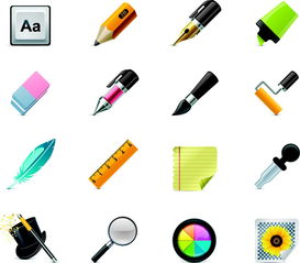 辦公用品圖標矢量圖 按鈕圖標設計指南